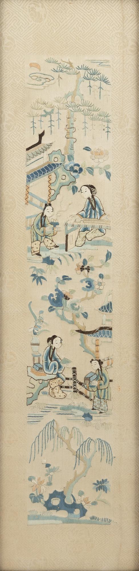 A Chinese silk embroidery, late Qing dynasty / around 1900.