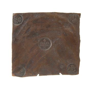 Fredrik I, tin coin, 4 daler silver coin, copper, 1728, Avesta.