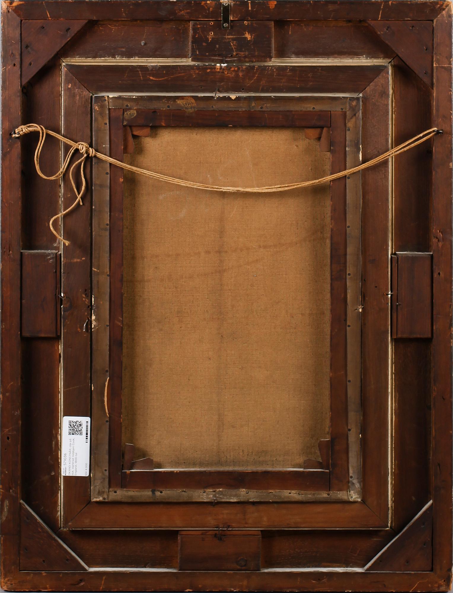 OKÄND KONSTNÄR, olja på duk, signerad, möjligen Cook, England, 1800-tal.