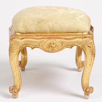 Taburetter, fyra stycken, Stockholmsarbeten, 1760-tal, Rokoko.