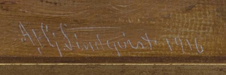 AXEL HJALMAR LINDQVIST, oil on relined canvas, signed and dated 1916.