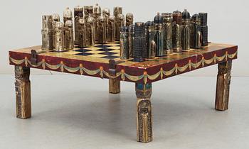 SCHACKBORD, trä, sent 1900-tal.