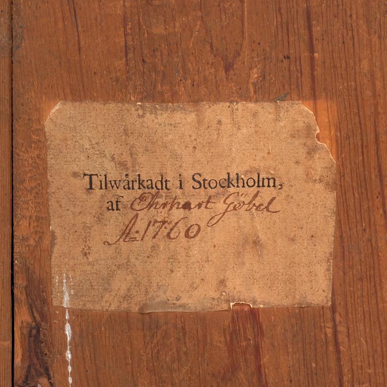 SPEGLAR, ett par, av Ehrhart Göbel 1760 (spegelmakare i Stockholm 1744-64). Rokoko.
