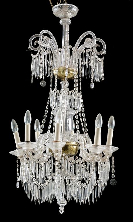 LJUSKRONA, glas, 1800-tal. H 105.