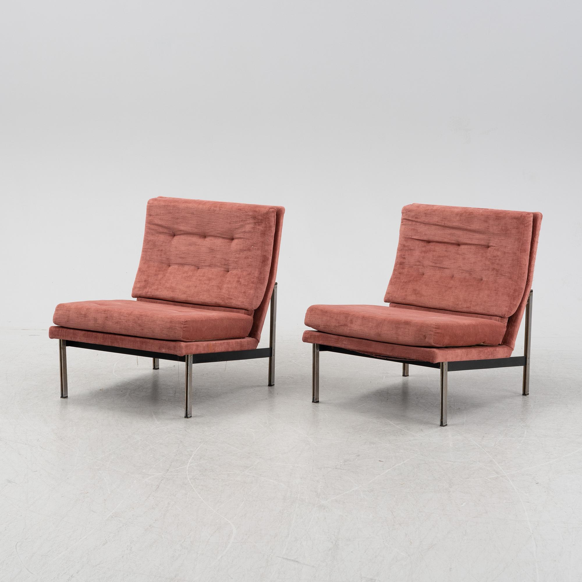 Florence Knoll, a pair of 'Parallel Bar' lounge chairs from