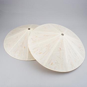 A pair of ceiling lam shades and two table lights by Vanja Sorbon Malmsten for Carl malmsten.