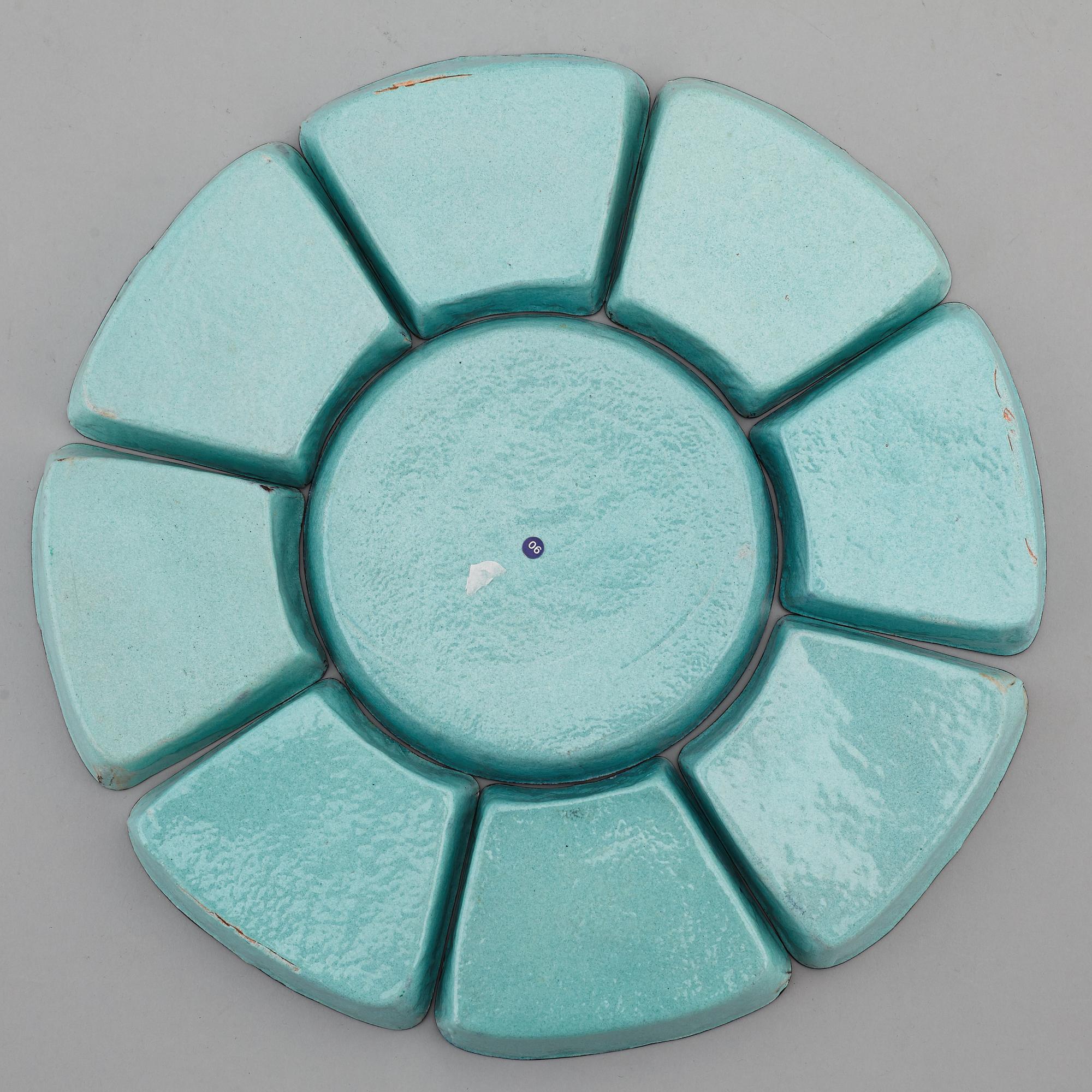 CABARET, nio delar, cloisonné. Kina, tidigt 1900-tal.