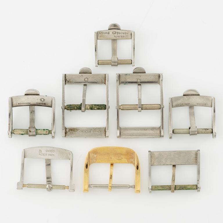 Mixed buckles, Omega, IWC, Blancpain, Jaeger Le-Coultre, a total of 8 pcs.