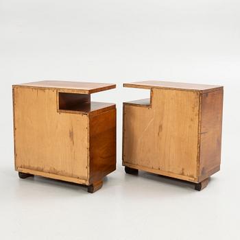 Bedside tables, a pair, first half of the 20th century.