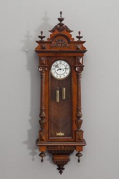 VÄGGPENDYL, lodregulator, oscariansk, 1800-talets slut.