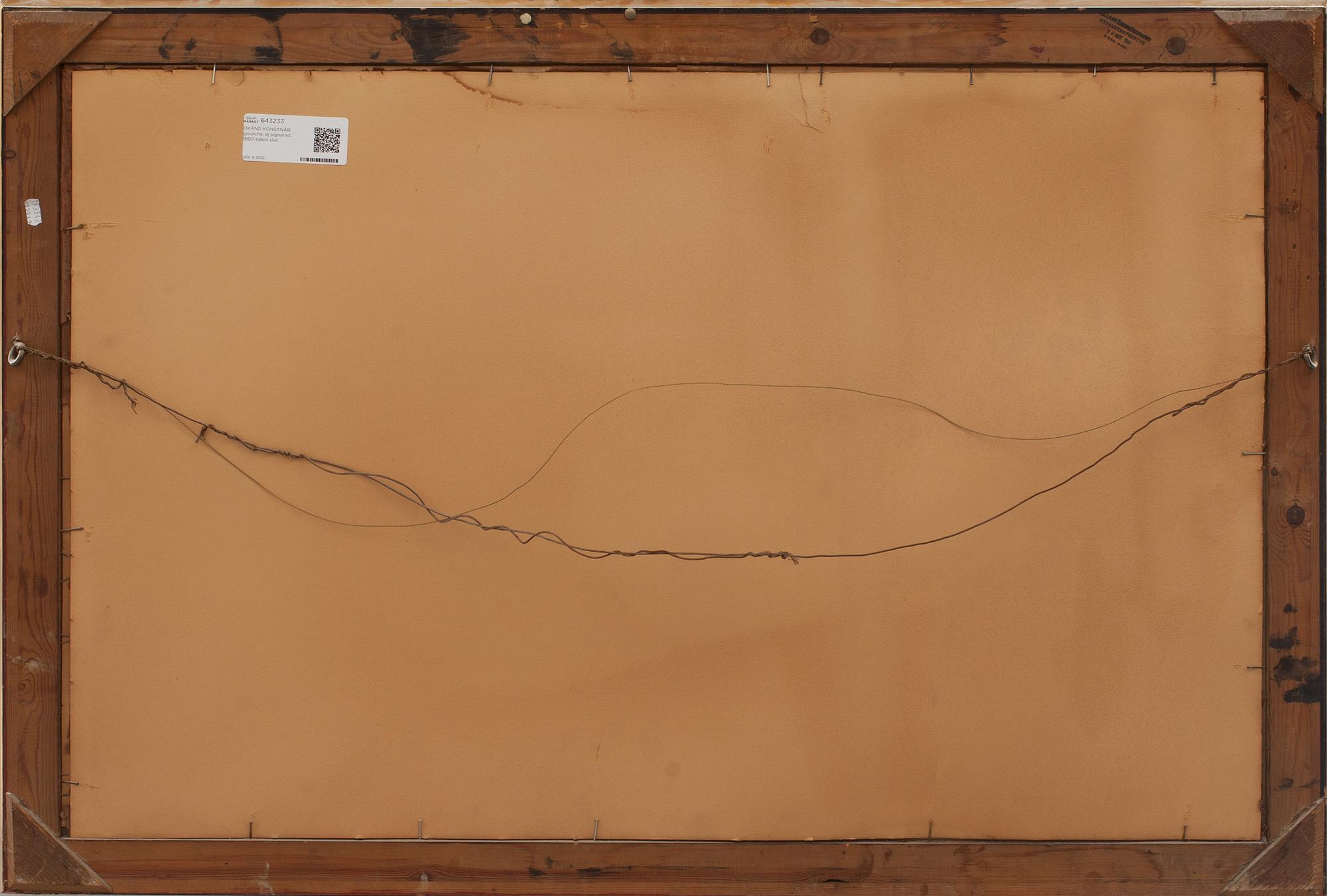 OKÄND KONSTNÄR, gouache, ej signerad. 1800-talets slut.