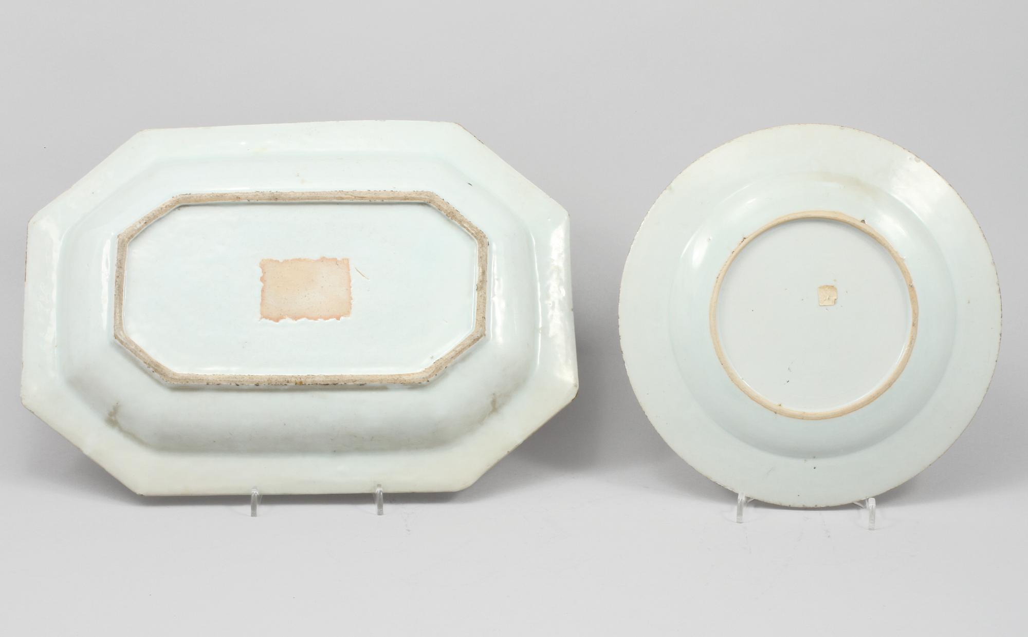 FAT och TALLRIK, porslin, Kina, 1700-tal.