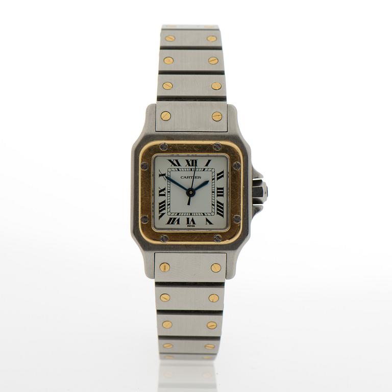 CARTIER, Santos, rannekello, 24 x 24 mm.