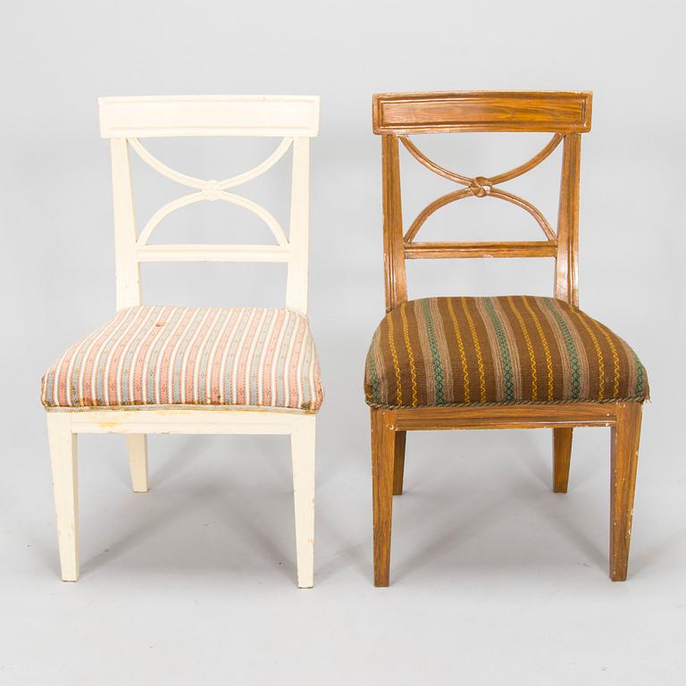 A set of six Swedish Gustavian chairs, circa 1800.