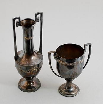 VAS SAMT POKAL, nysilver, 1900-talets första hälft.