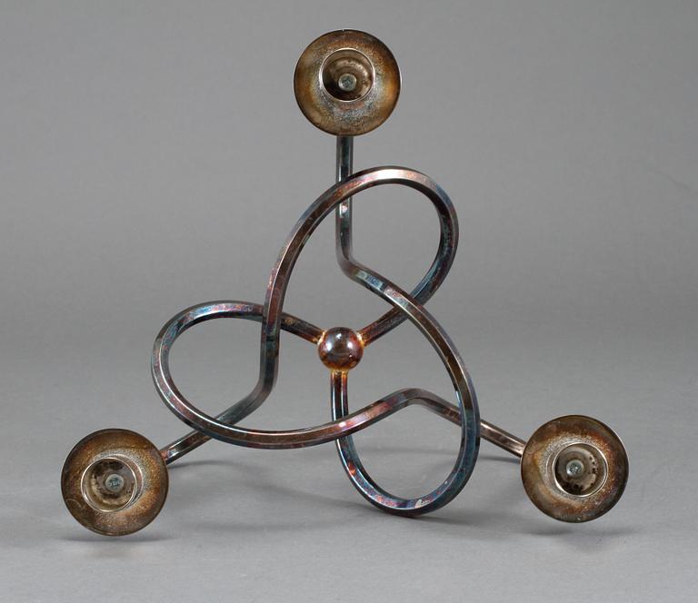 LJUSSTAKE, "Vänskapsknuten", försilvrad, Josef Frank för Svenskt Tenn, formgiven 1938.