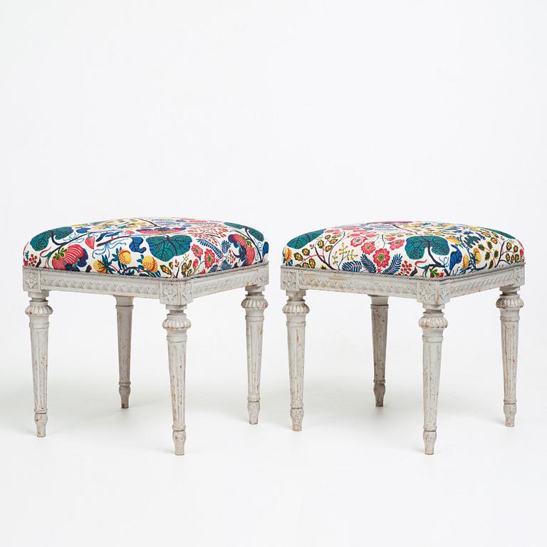 A pair of Gustavian stools by Erik Öhrmark (master in Stockholm 1777-1813).