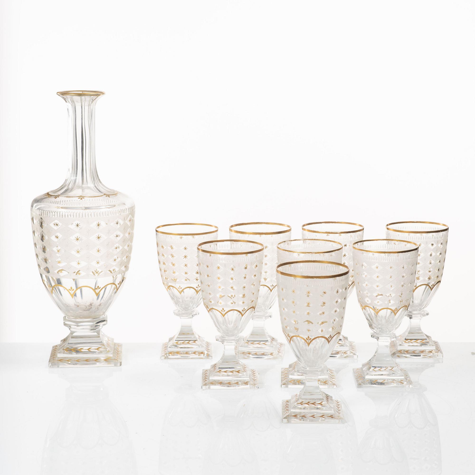 A 9-piece 'Odelberg' glass service, Kosta.