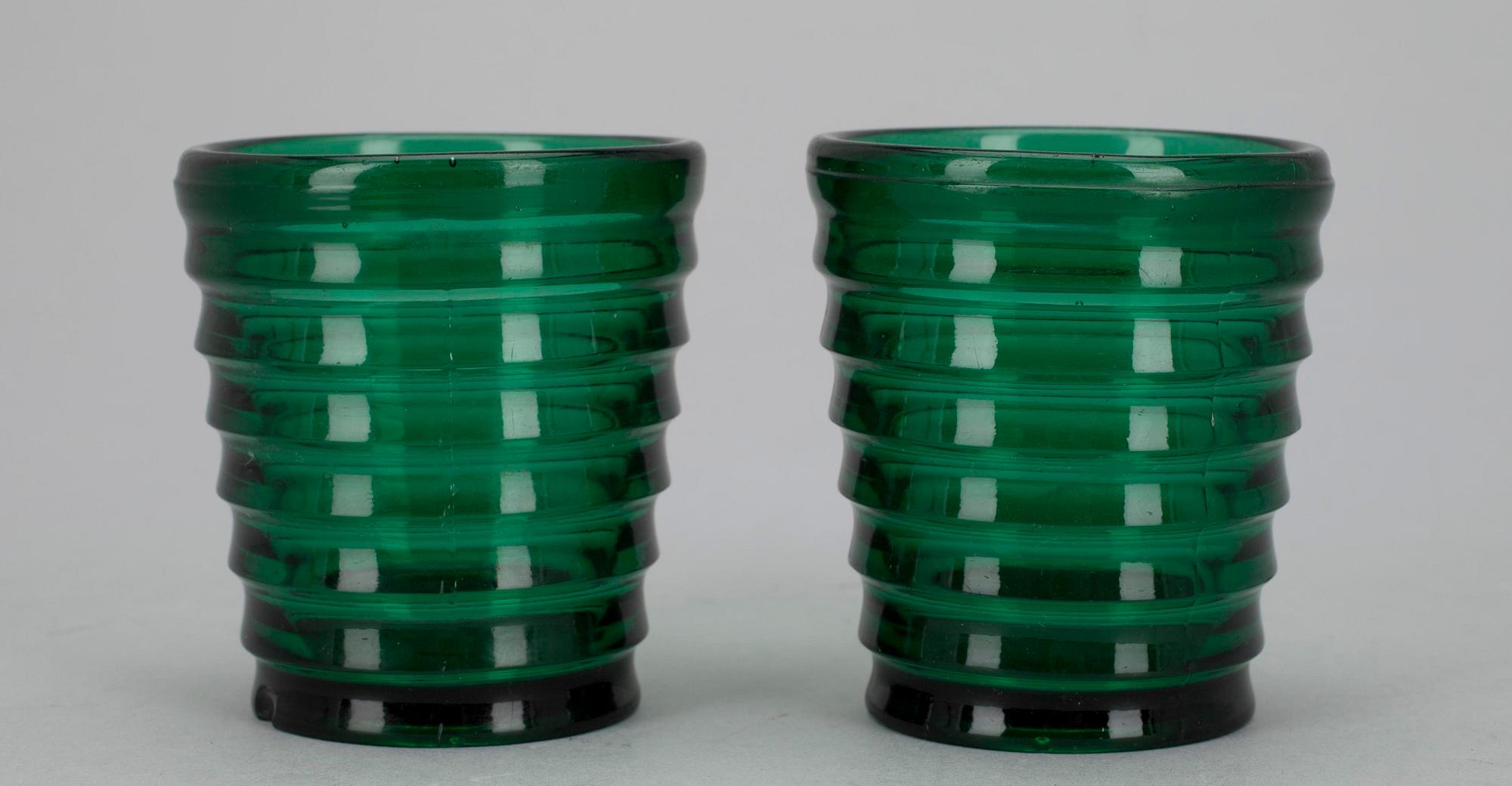 DRYCKESGLAS, 2 st, Aino Aalto, "Böljeblick", Karhula 1934.