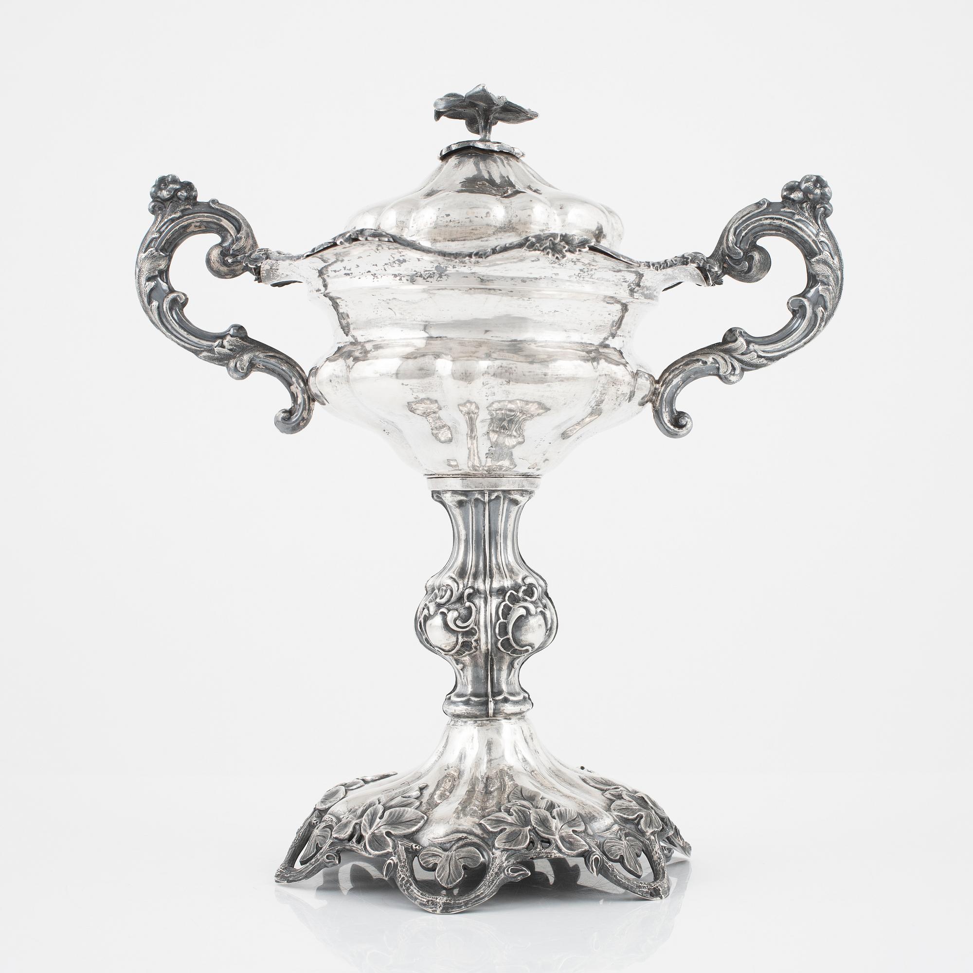 Sockerskål, silver, nyrokoko, C Holm, Norrköping 1859.