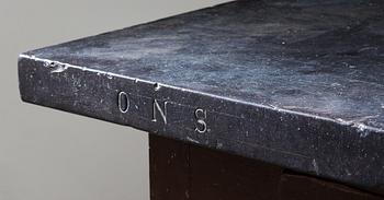A Swedish 19th century stone top table.