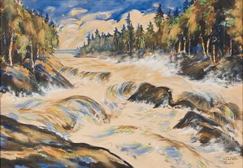 Toivo Talvi, sekatekniikka paperille, signeerattu.