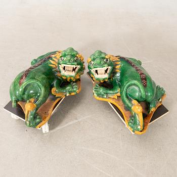 Väktarlejon ett par Kina 1900-tal.