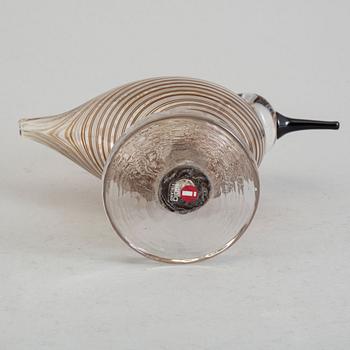 OIVA TOIKKA, a 'Tylli'/'Ringed plover' galss figurine from Nuutajärvi Iittala, Finland.