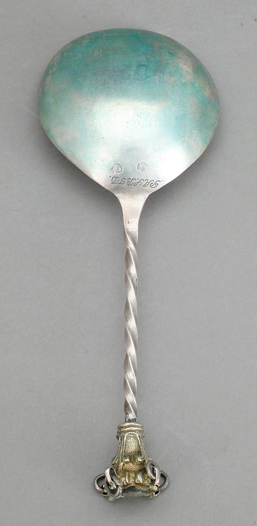 SUPSKED, silver, Nils Grubb, verksam 1725-56(58) i Hudiksvall. Vikt ca 42 gram.