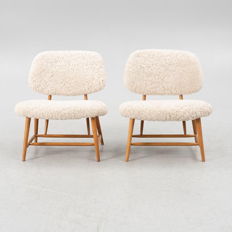 Alf Svensson, fåtöljer, ett par, "TeVe", Bra Bohag, Studio Ljungs Industrier AB, Malmö, 1950-tal.