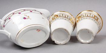PARTI PORSLIN, 5 delar, bla Wedgwood. 1800/1900-tal.