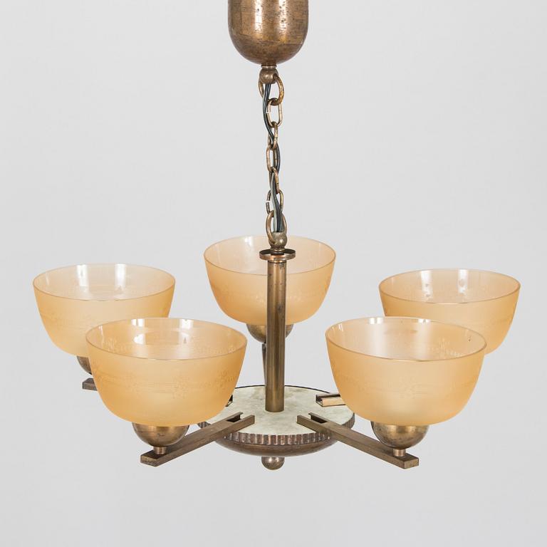 Paavo Tynell, A model 1409/5 ceiling lamp, Taito 1930s.