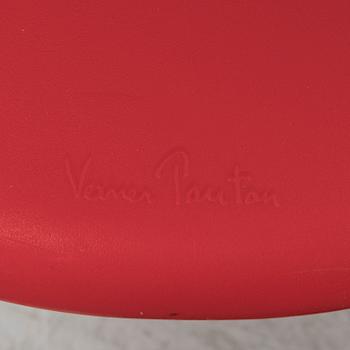 Verner Panton, four red plastic 'Panton Chair Classic', chairs, Vitra, 2010.