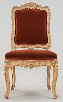 A Swedish Rococo mid 18th century chair.