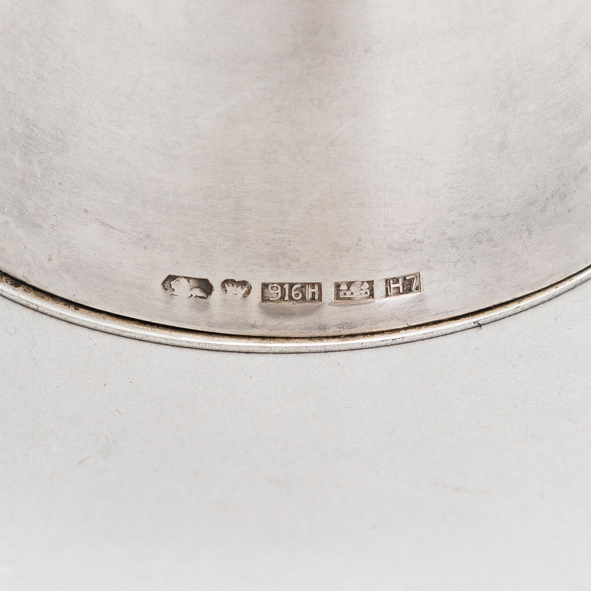 Saara Hopea, A pair of silver and cut crystal candleholders, Kultakeskus, Hämeenlinna 1961. Design year 1953.