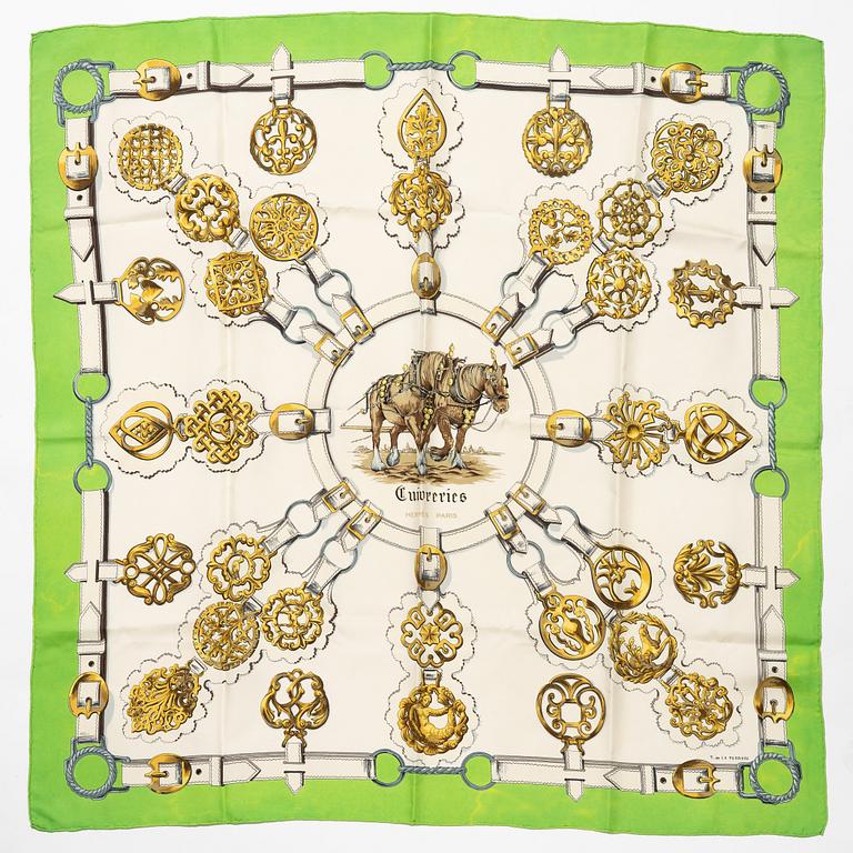 Hermès, scarves, 2 st, "Cuivreries" & "Dies et Hore"/"Astrologie".