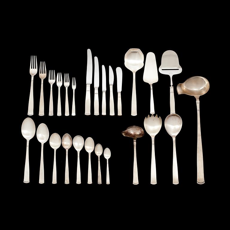 BESTICKUPPSÄTTNING, 245 delar,  silver, "Rosenholm", GAB, total vikt ca 9.000 g (inkl rostfria blad).