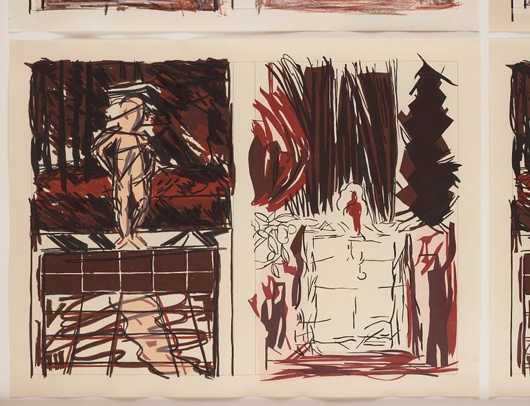 Jennifer Bartlett, kompletta serien av 4 serigrafier och träsnitt (samramade), 1983. En signerad och numrerad 48/68.