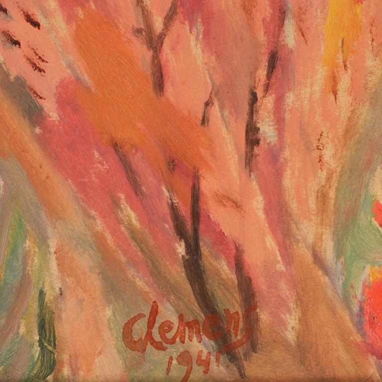 CURT CLEMENS, olja på pannå, sign o dat 1947.