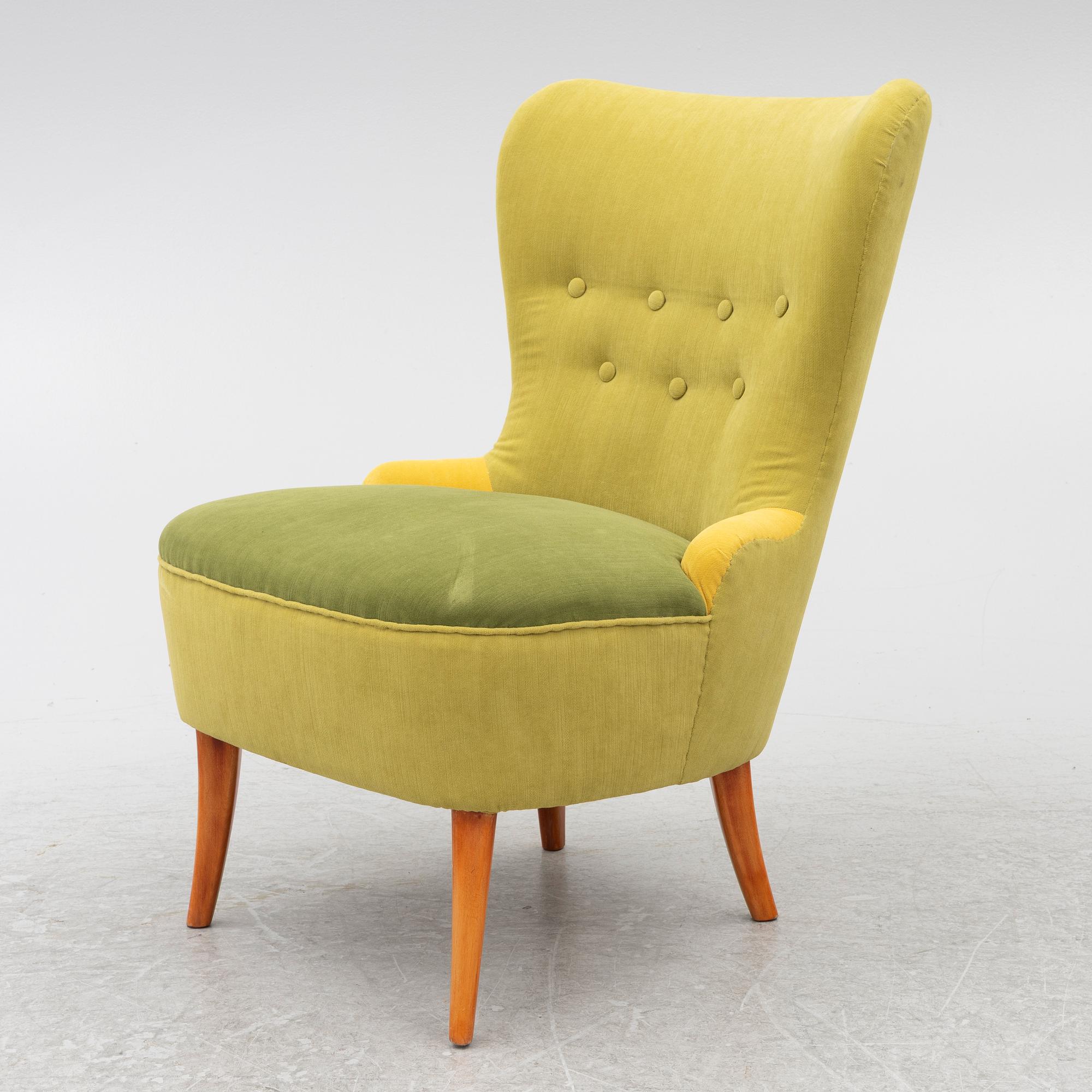 A Swedish sofa and chair, mid 20th century.