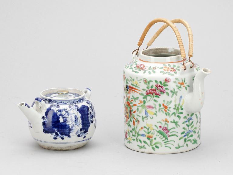 KANNOR, 2 st, porslin, Japan 1800/1900-tal, Kina, 1800-tal.