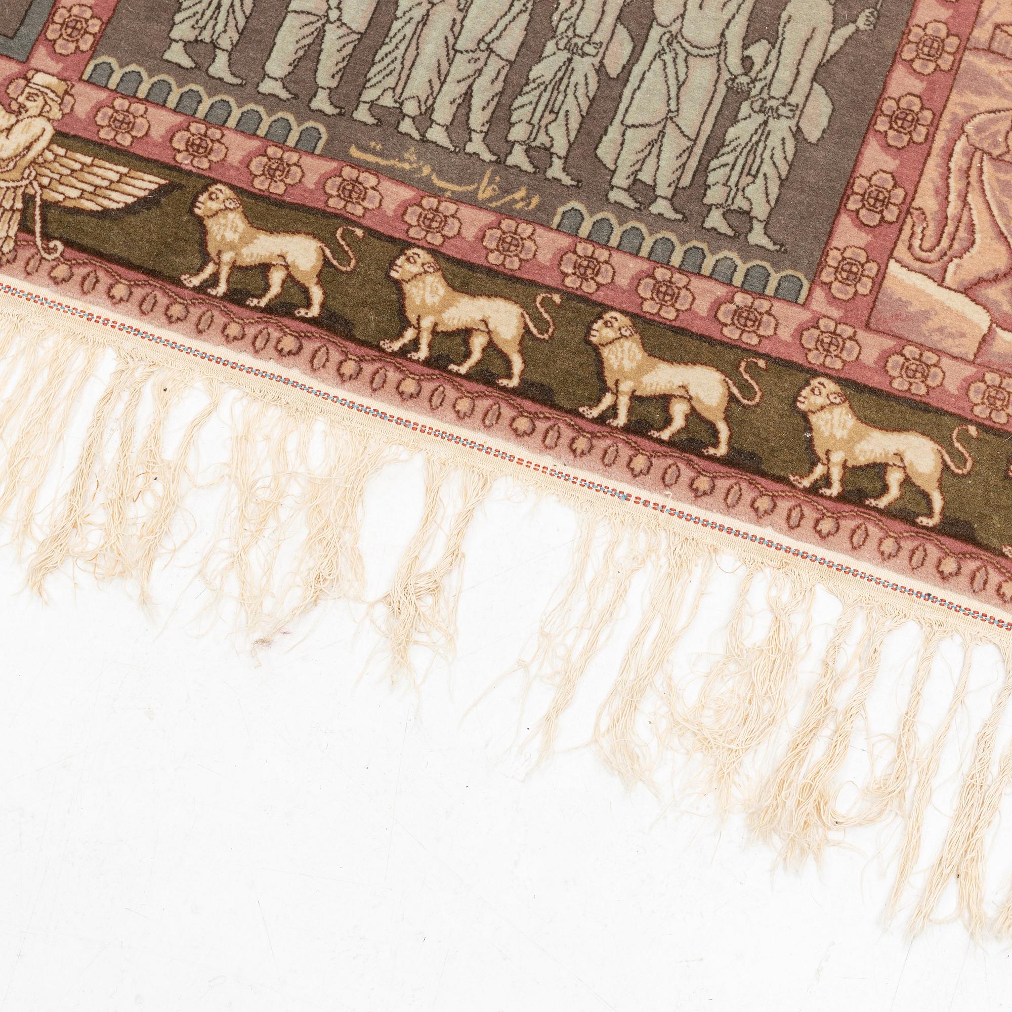 A semi-antique 'Four seasons' Tabriz carpet, ca 305 x 195 cm.
