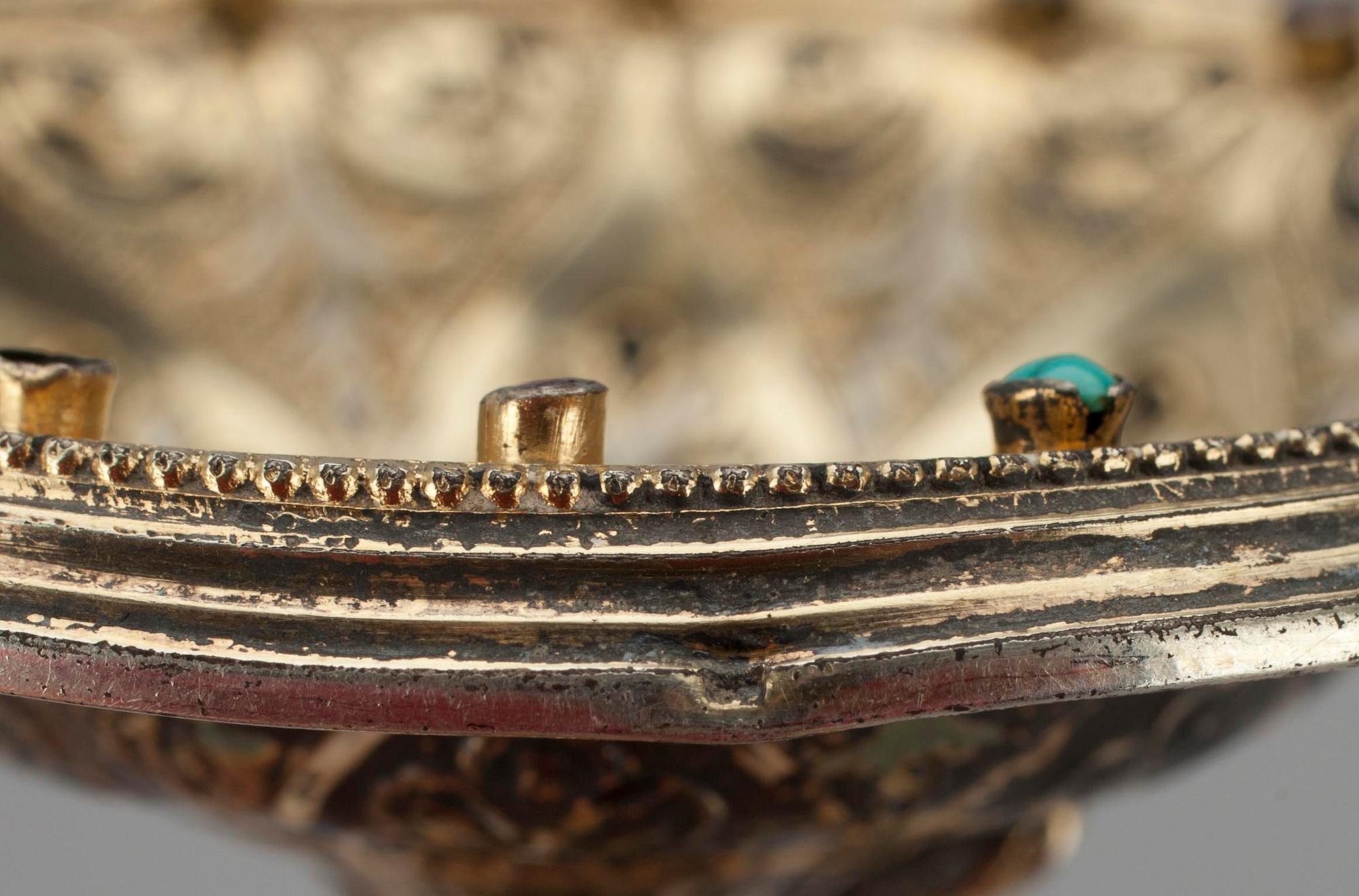 CIGARRSTÄLL, förgyllt silver, 1800-tal.