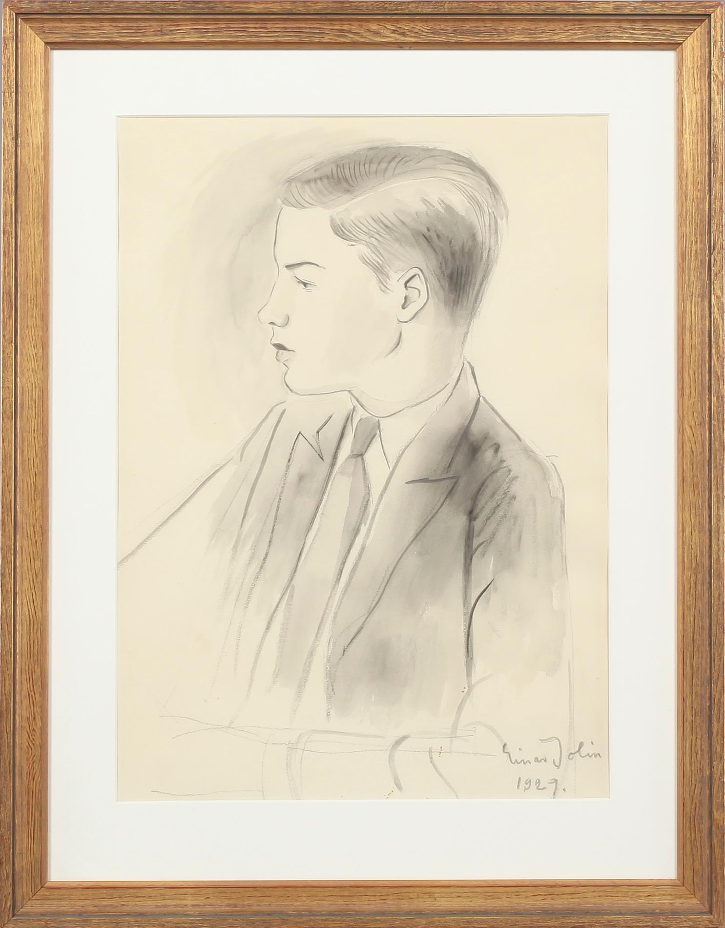 EINAR JOLIN, blandteknik, signerad och daterad 1919.