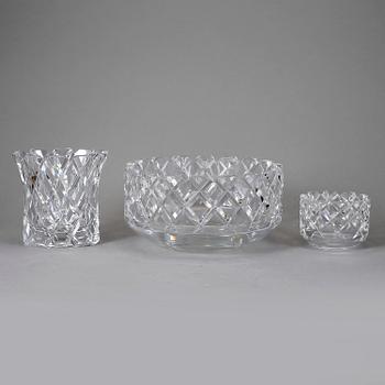 SKÅLAR 2 st SAMT VAS, glas, Sofiero,  Gunnar Cyrén, Orrefors.