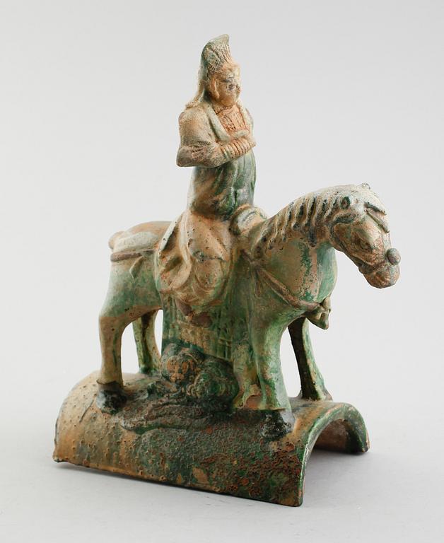 FIGUR, keramik, Kina, för taknock, Mingtyp.