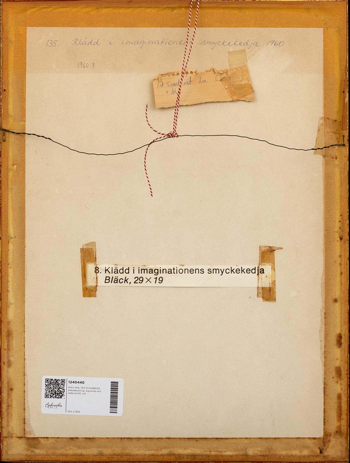 MAX WALTER SVANBERG, a signed and dated ink drawing.