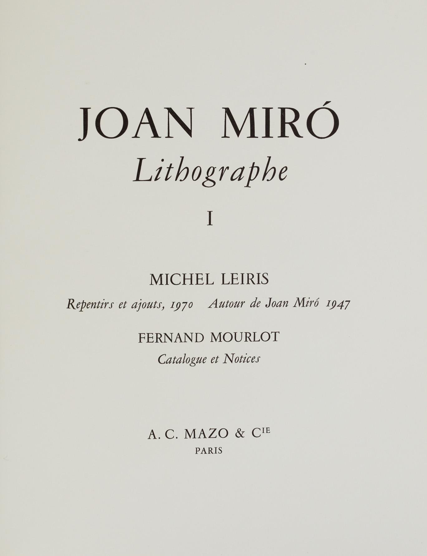 A set of two books  Joan Miró, Lithographe and  Miró Radierungen.