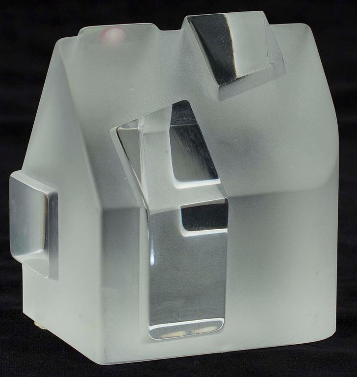 SKULPTURER, 3 st, glas" Iittala Byn", sign och numr. Jorma Vennola, 1993, 1994, 1995.
