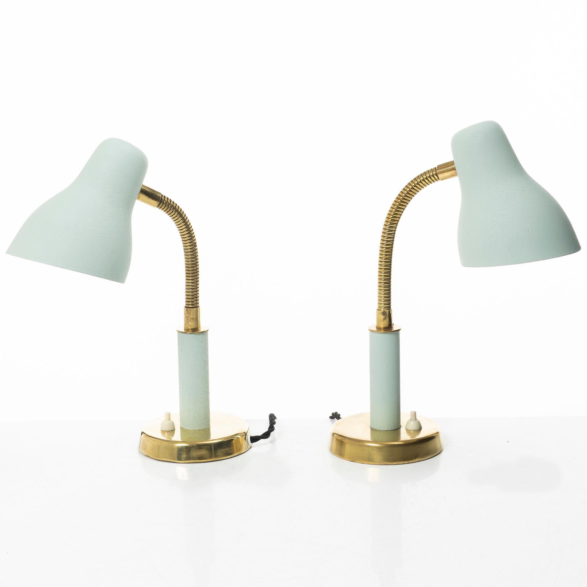 Bertil Brisborg, bordslampor, ett par, modell 32535, Nordiska Kompaniet, 1950-tal.